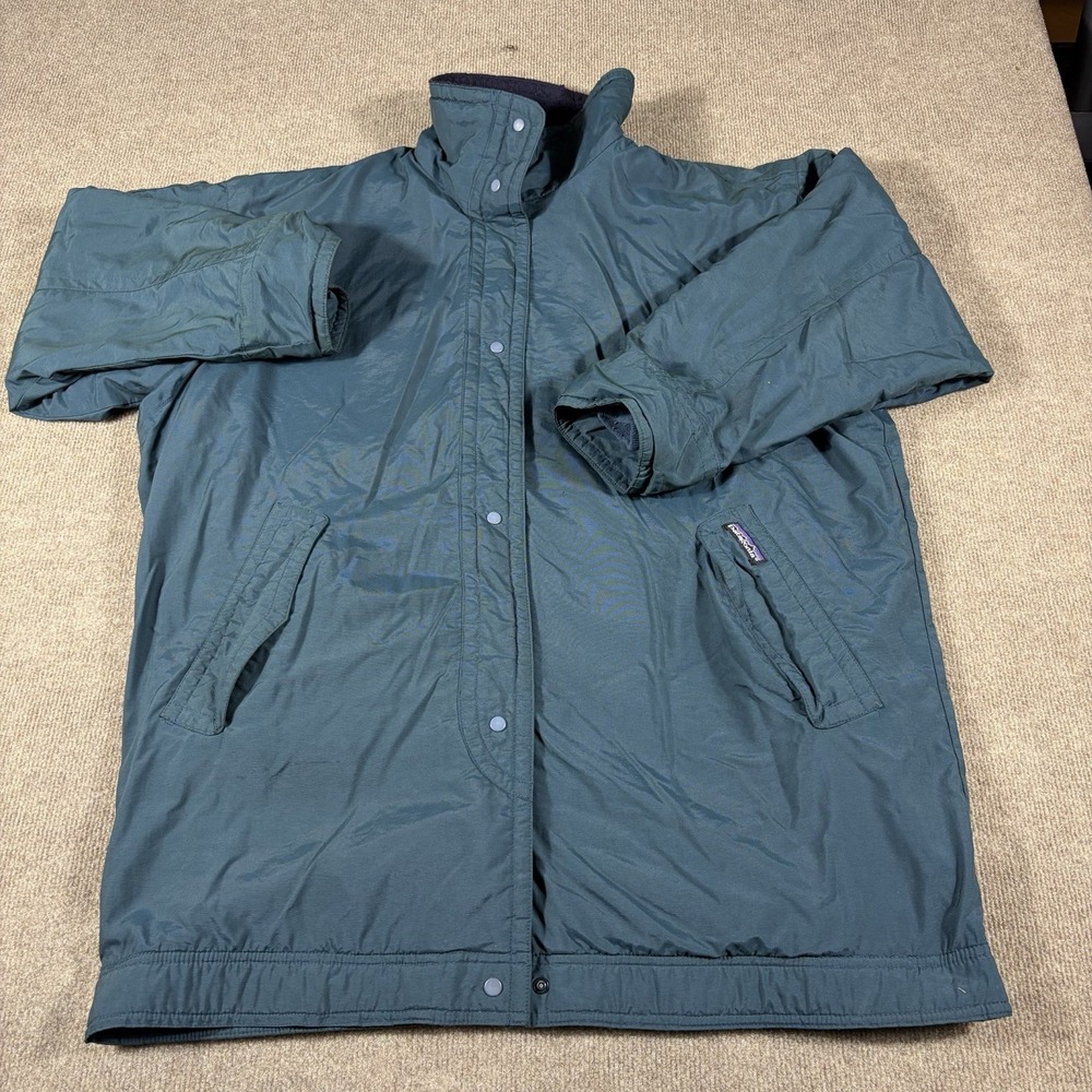 Vintage Patagonia Shelled Synchilla Jacket USA Womens M‎ Fleece Lined Teal 90s